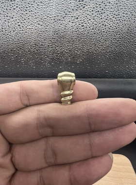 螺旋铜三通佛头，文玩配饰，纯铜打造。