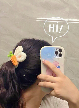 女生毛线未清新发绳手链2用可爱