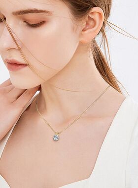 尚美伯爵外贸经典六爪D色莫桑石一克拉项链s925纯银网红百搭吊坠