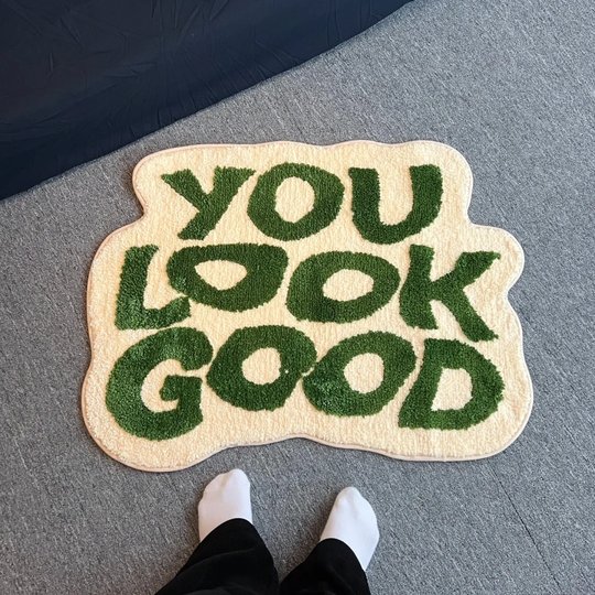 ins个性创意地毯卧室英文地垫客厅装饰毯浴室吸水防滑垫镜前脚垫