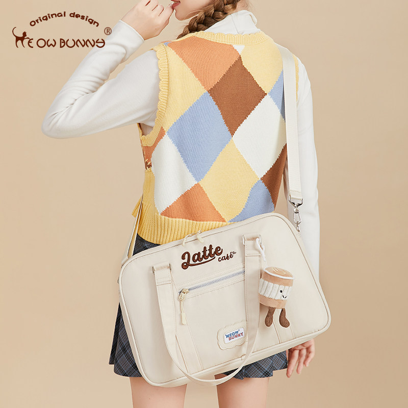 meowbunny美式复古大学生风单肩包 meowbunny箱包女士包袋