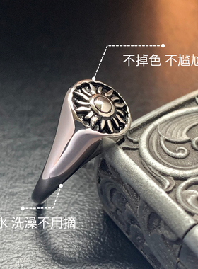细长手指印章尾戒系列-小指戒指