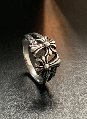 双生花-不掉色哥特花钛钢戒指飒
