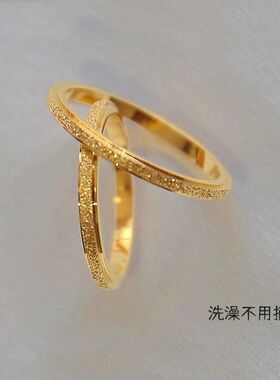 水洗久不掉轻奢高级感磨砂钛钢戒指女小众2025年新款食指戒夏素圈