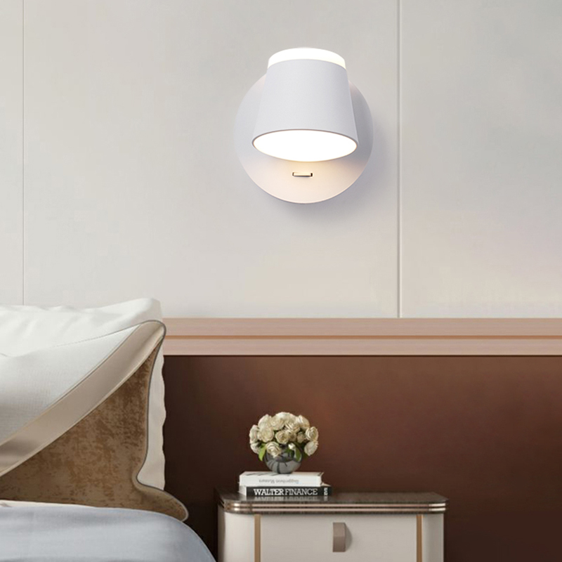 卧室床头灯北欧简约书房LED阅读壁灯带开关可调角度舒适上下发光