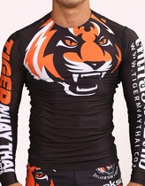 Thai Phuket Tiger boxer Tight Clothing MMA Long Sleeve Speed Jersey Black Tiger Muay Thai