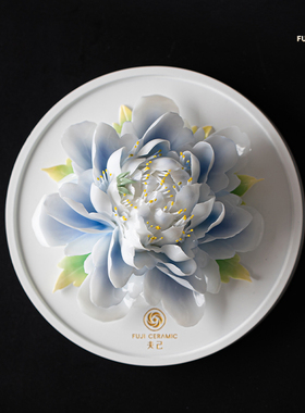 夫己纯手工陶瓷桃花源香插摆件系列茶几茶桌客厅餐厅卧室摆件