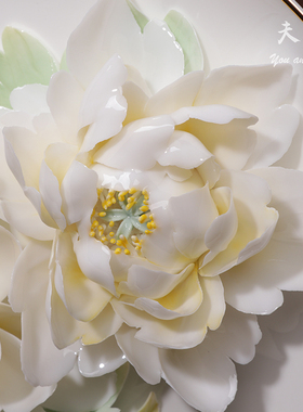 艺术风摆盘礼品富贵吉祥创意陶瓷