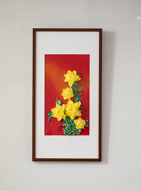 夫己纯手工陶瓷和融共美套组壁画中式客厅玄关餐厅卧室文艺壁画