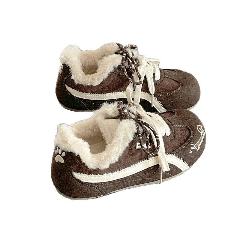 加绒德训鞋女款冬季新款学生百搭保暖二棉鞋平底休闲运动板鞋,淘宝优惠券,粉丝福利购,淘宝优惠卷