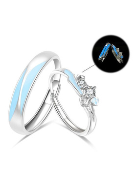 新款高版本恒爱之约玫瑰珐琅夜光黄子弘凡同款情侣对戒戒指