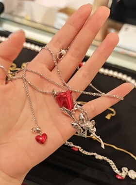 高品质新款明星华晨宇花花同款玫瑰项链粉丝应援周边高级感锁骨链