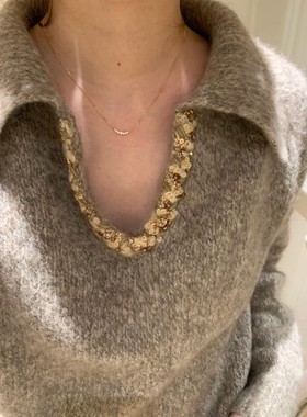 高品质新款小众设计微笑钻石满天星项链轻奢高级感锁骨链