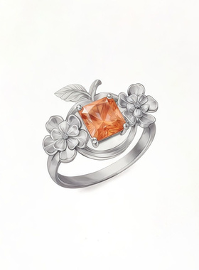 新款高版本恋与深空夏以昼同款海棠花小苹果印象元乙游谷子戒指