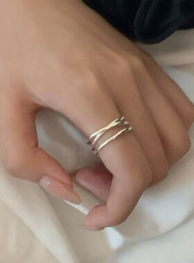 新款高品质李羲承生日同款交叉线条戒指女时尚百搭手饰粉丝应援