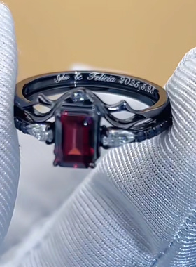 高品质新款恋与深空秦彻100级牵绊红钻戒指同款奢华高级气质高级