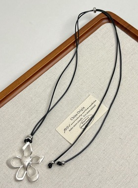 简约ins风金属银色花朵吊