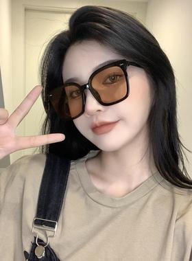 防UVAB方形个性复古大黑框茶