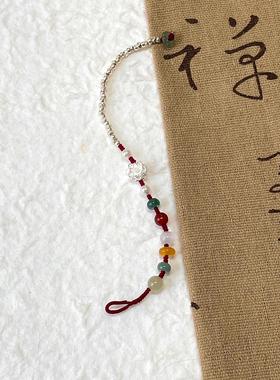 中式多宝莲花蝴蝶碎银手链