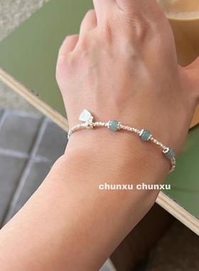 s925纯银春序蓝水碎银几