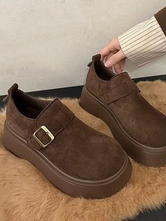 Retro velvet birkenstock shoes 2025 autumn and winter thick-soled birkenstock shoes for women new slip-on women's shoes casual loafers