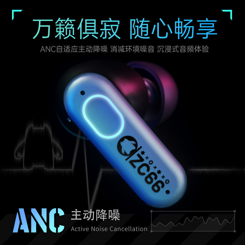 魔鬼猫主动降噪无线蓝牙耳机2026新款入耳式运动适用苹果华为男女,淘宝优惠券,粉丝福利购,淘宝优惠卷
