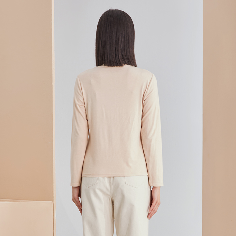 杨门修身长袖t恤女打底衫半高领中领显瘦洋气立领内搭年春季 - 图2