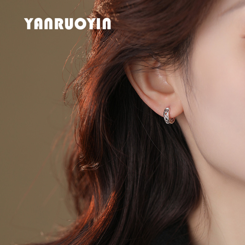 999足银耳环女纯银镂空设计高级感个性时尚简约百搭耳扣精致免摘,淘宝优惠券,粉丝福利购,淘宝优惠卷