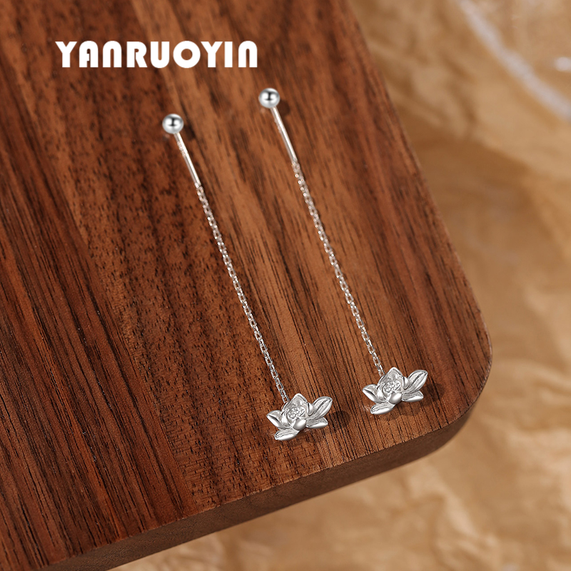 925银耳线女甜美莲花螺丝帽防丢森系简约荷花高级感花朵灵动耳坠,淘宝优惠券,粉丝福利购,淘宝优惠卷