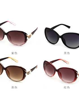 太阳镜女新款红款防晒大脸