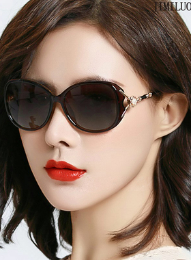 圆脸偏光女防紫外线个性太阳镜