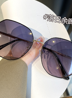 2023新款f墨镜女款级感防晒大脸显瘦眼镜大框茶色防紫外线太阳镜