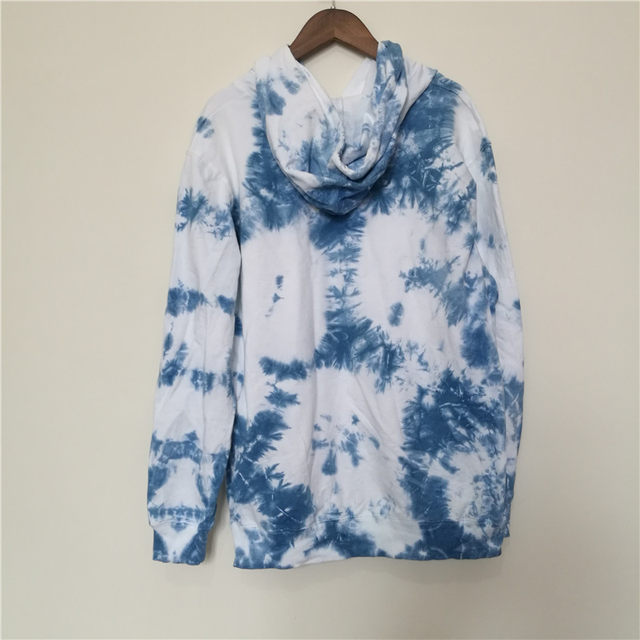 Indigo dyed sweatshirt spring and autumn hooded men's loose pure cotton handmade tie-dyed grass-dyed large size jacket of the Bai ethnic group in Dali, Yunnan