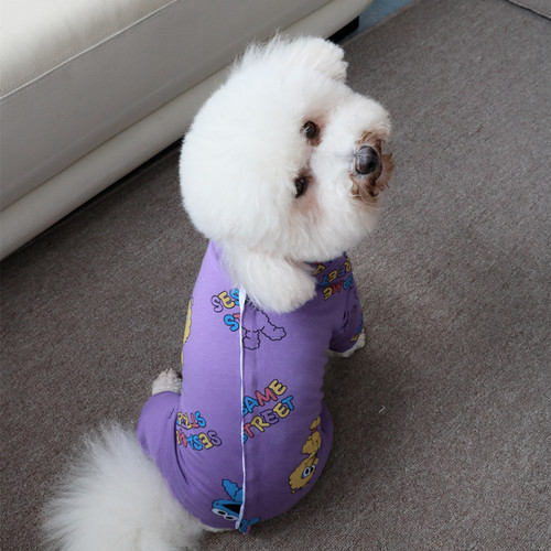 包邮宠物狗狗春秋薄款四脚包肚子连体衣服泰迪比熊博美短腿打底衫 - 图2