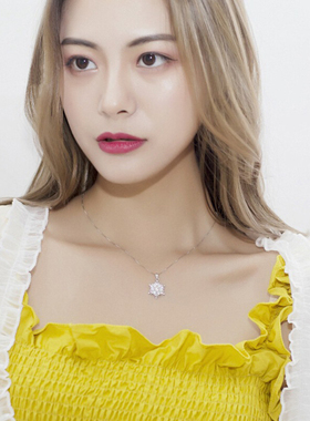 吴倩纯银百搭锁骨链雪花吊坠