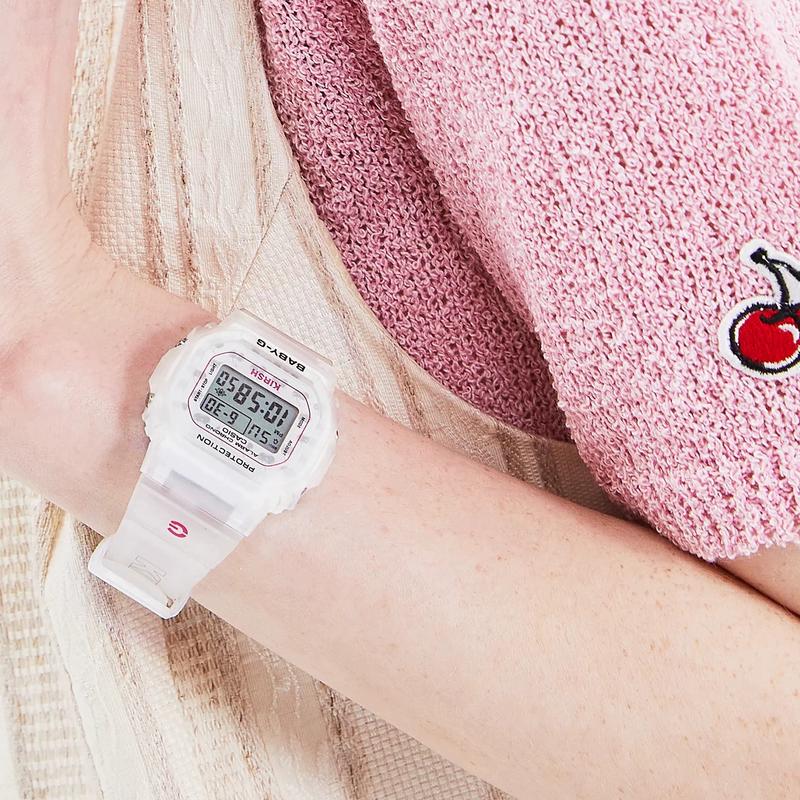 Casio Baby-G x Kirsh卡西欧联名女士防水夜光樱桃方形手表双表带 - 图0