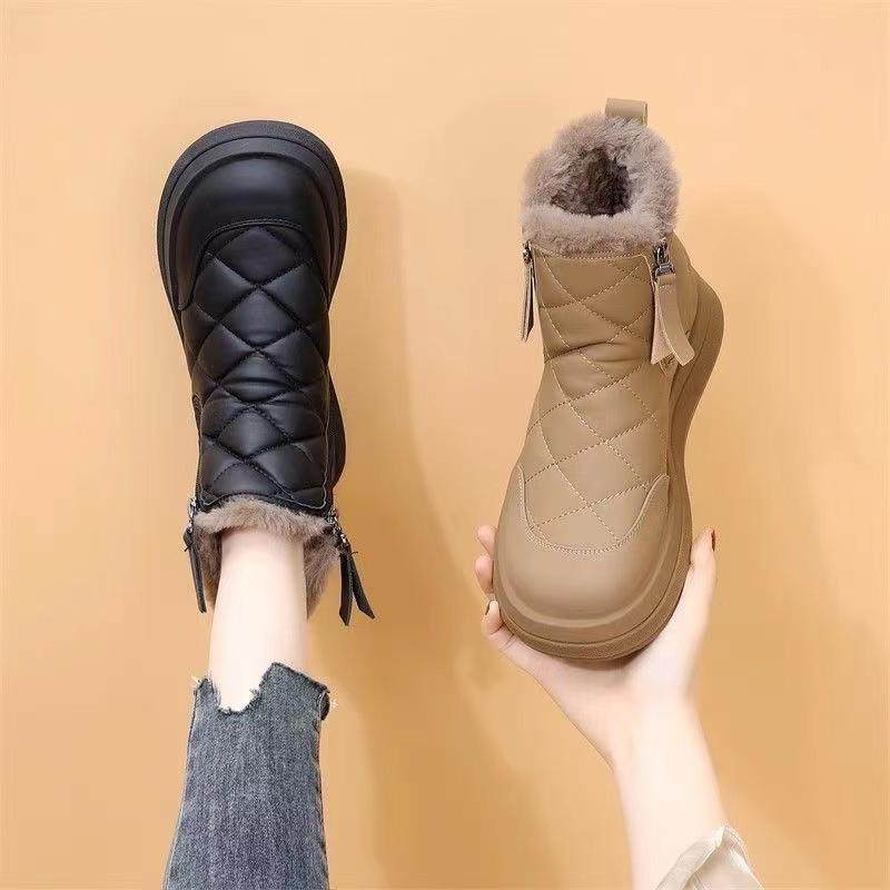 张凯丽老人雪地靴女冬季加绒妈妈皮面健步鞋棉靴防水防滑羊毛棉鞋,淘宝优惠券,粉丝福利购,淘宝优惠卷