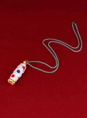 藏式天珠铜鎏金鎏银嘎乌盒吊坠