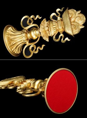 藏式八瑞物纯铜摆件居家佛堂八瑞物供奉摆件复古装饰大号一套