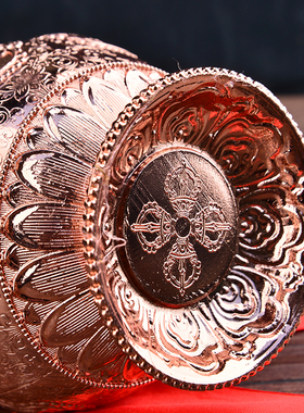 亚青黄财神八吉祥供奉宝瓶摆件