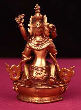 藏式古色铜3寸双生金刚萨埵佛像