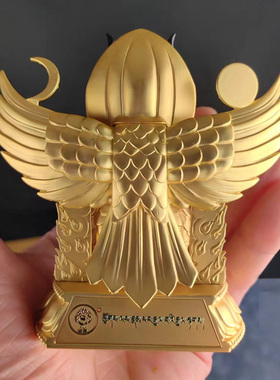 学院大鹏金翅鸟加红房子底座摆件