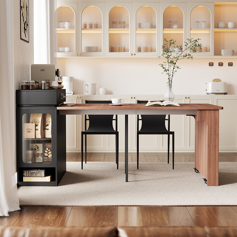 中古岛台餐桌一体可伸缩小户型多功能迷你饭桌带插座家用折叠导台,淘宝优惠券,粉丝福利购,淘宝优惠卷