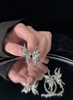 个性蝴蝶开口闪钻戒指