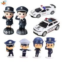 Birthday Cake Decoration Swing Piece Q Version Police Blind Box Special Police Policewoman Occasional Paparazzi to bake accessories