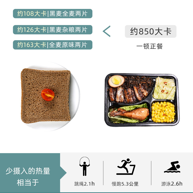 黑全麦糖精吐司片低脂黑麦0面包 瑞麟食品西式糕点