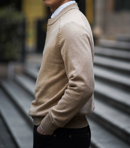 Ретро лонгслив, демисезонный трикотажный свитер, круглый воротник, облегающий крой