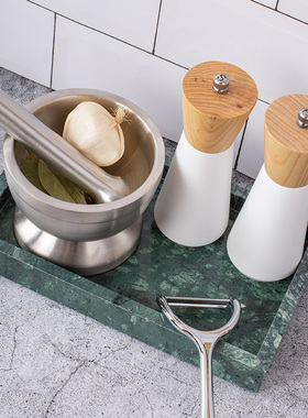 厨房样板间软装饰品大理石托盘