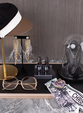 轻奢样板间衣帽间衣柜装饰摆件