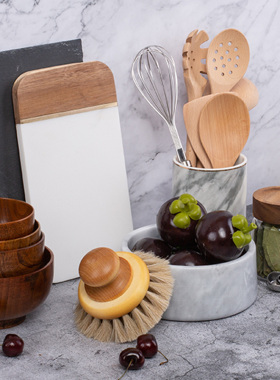 厨房样板间厨具饰品实木石材摆件